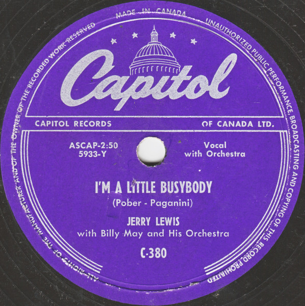 Sunday Driving / I'm A Little Busy Body by Jerry Lewis