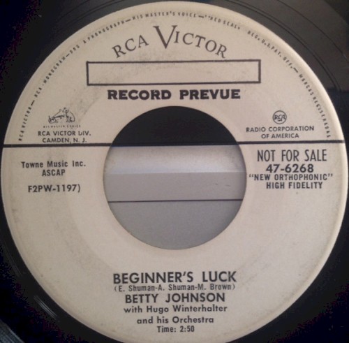 Beginner's Luck / I'm A Sinner by Betty Johnson