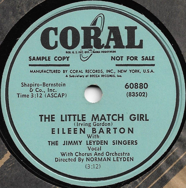 The Little Match Girl / The Night Before Christmas Song by Eileen Barton