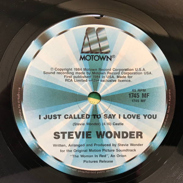 I Just Called To Say I Love You by Stevie Wonder