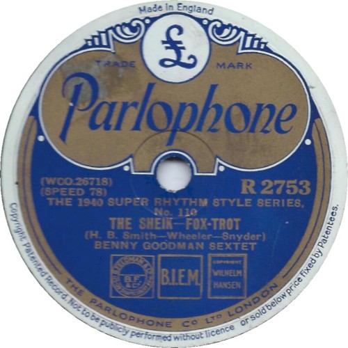 The Sheik / Poor Butterfly by Benny Goodman Sextet