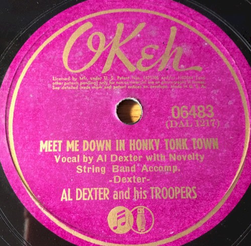 Meet Me Down In Honky Tonk Town / All I Want Is You by Al Dexter And His Troopers