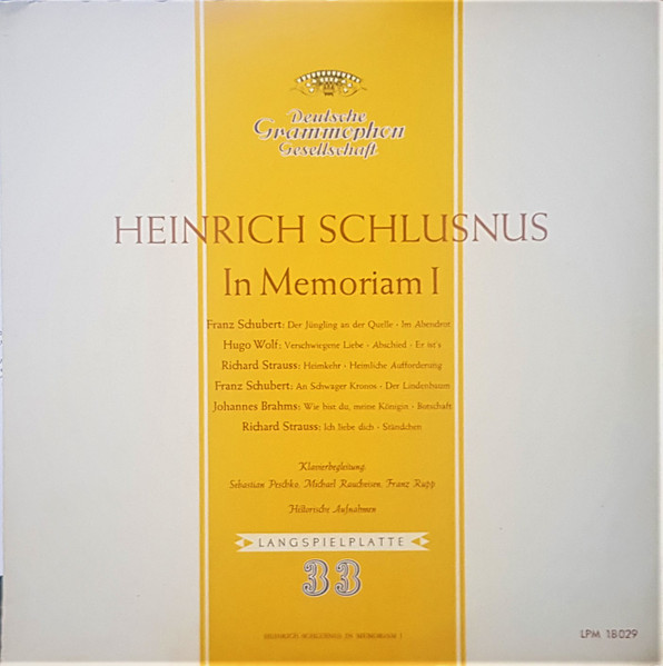 Schlusnus Sings (Volume 2) by Heinrich Schlusnus