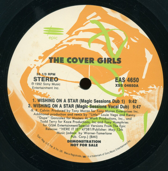 Wishing On A Star by The Cover Girls physical vinyl pressing cover artwork on VinVibe