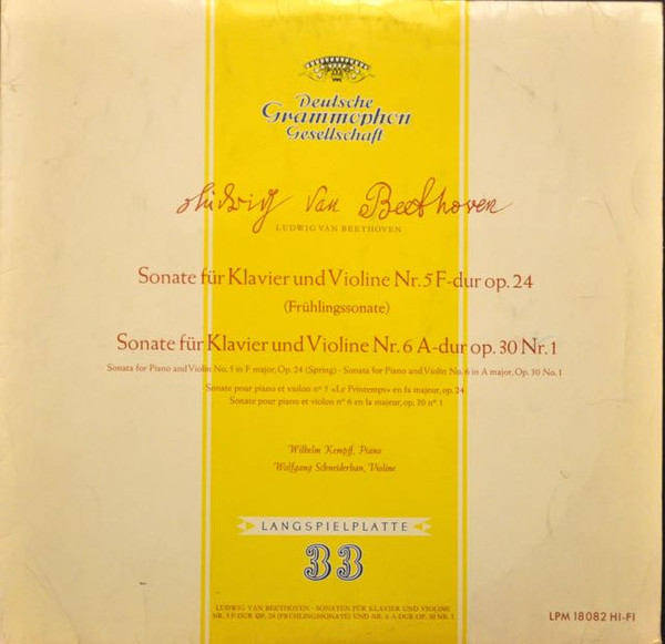 Sonata for Piano & Violin No. 5 (Spring") & 6. by Ludwig van Beethoven