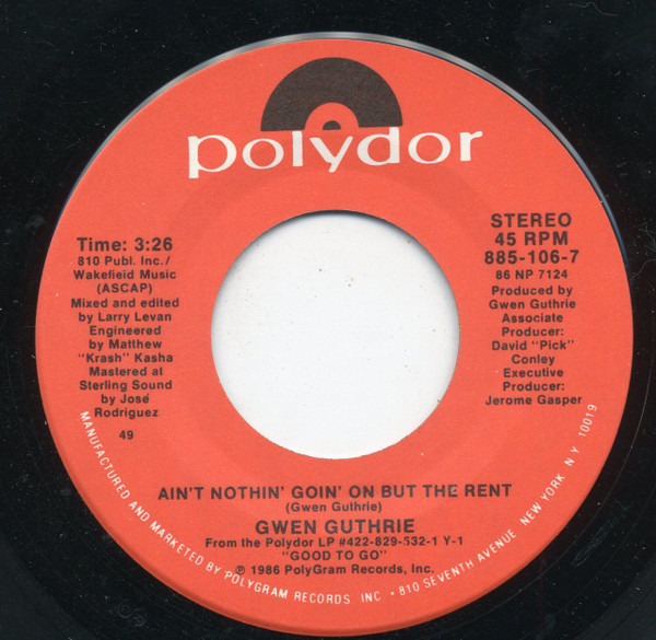 Ain't Nothin' Goin' On But The Rent by Gwen Guthrie