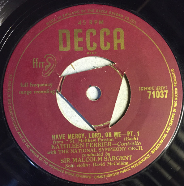 Have Mercy, Lord, On Me by Kathleen Ferrier
