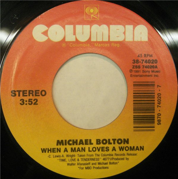 When A Man Loves A Woman by Michael Bolton physical vinyl pressing cover artwork on VinVibe
