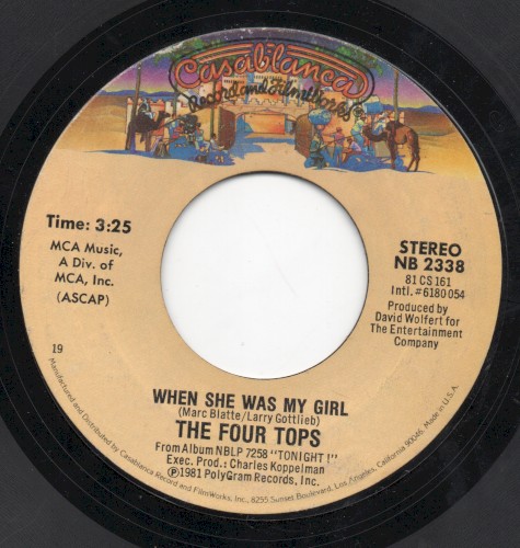 Four Tops vinyl record cover artwork on VinVibe