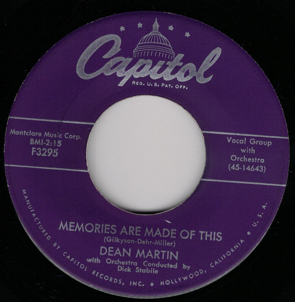 Memories Are Made Of This / Change Of Heart by Dean Martin