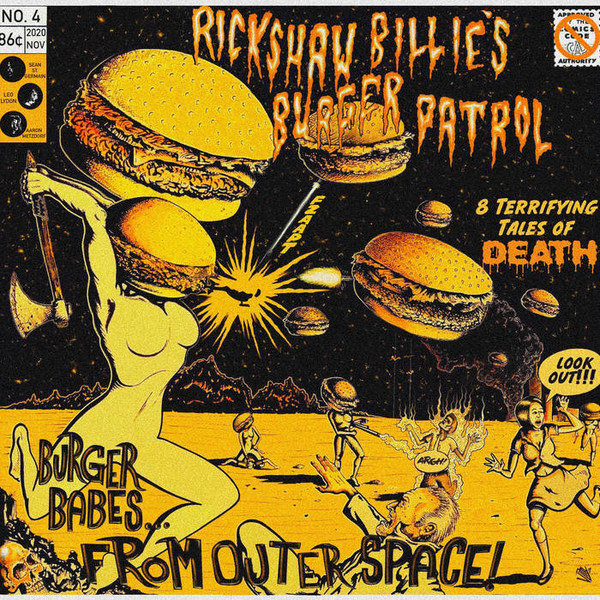 Rickshaw Billie's Burger Patrol vinyl record cover artwork on VinVibe