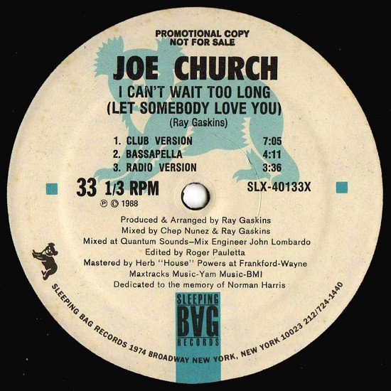 I Can't Wait Too Long (Let Somebody Love You) by Joe Church