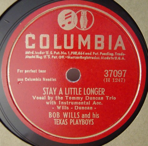 Stay A Little Longer / I Can't Go On This Way by Bob Wills And His Texas Playboys