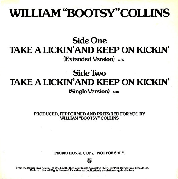Take A Lickin' And Keep On Kickin' by Bootsy Collins
