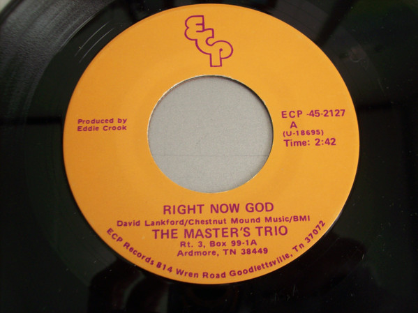 Right Now God / A Brand New Song by The Master's Trio