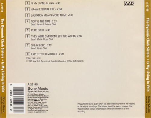 Is My Living In Vain by The Clark Sisters