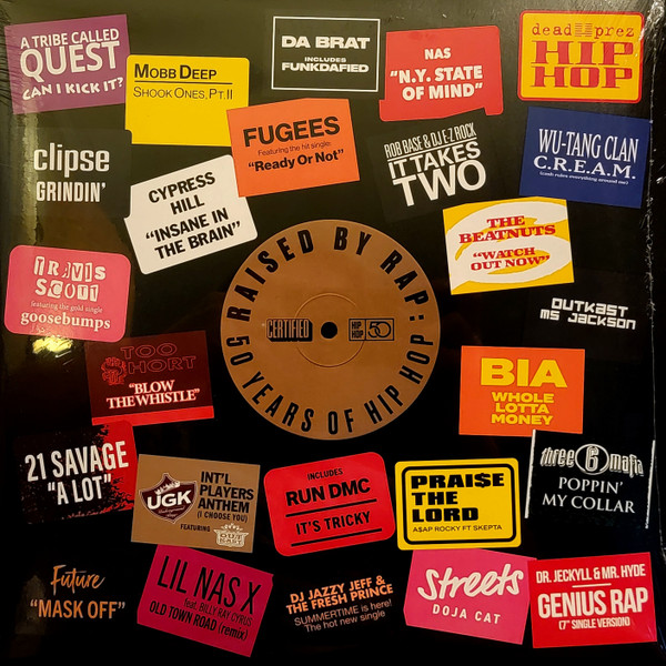 Raised By Rap: 50 Years Of Hip Hop by Various physical vinyl pressing cover artwork on VinVibe