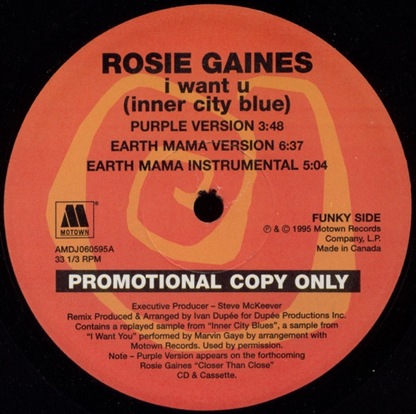 I Want U (Inner City Blue) / Overcome by Rosie Gaines, Tricky