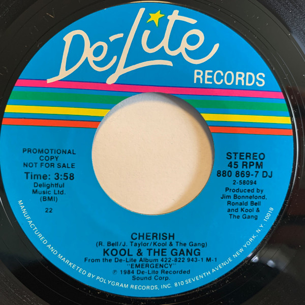 Cherish by Kool &amp; The Gang physical vinyl pressing cover artwork on VinVibe