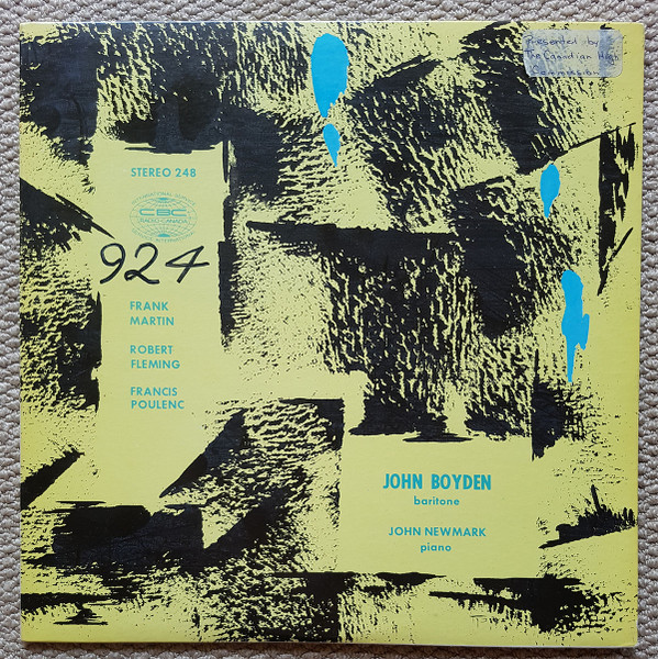 John Boyden, baritone; John Newmark, piano. by John Boyden