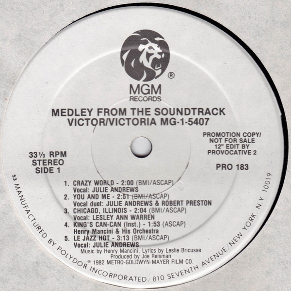 Medley From The Soundtrack "Victor/Victoria" by Various