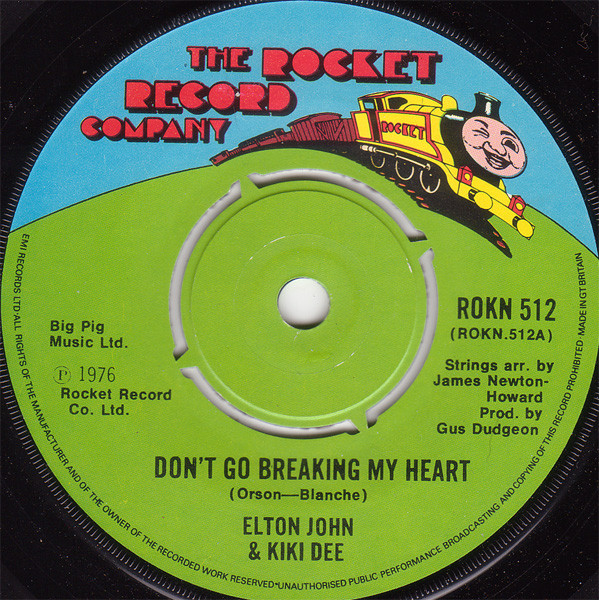 Don't Go Breaking My Heart by Elton John physical vinyl pressing cover artwork on VinVibe