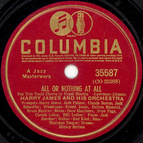 All Or Nothing At All / Flash by Harry James And His Orchestra