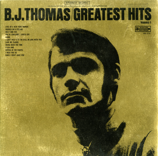 Greatest Hits Volume 1 by B.J. Thomas physical vinyl pressing cover artwork on VinVibe