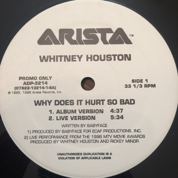 Why Does It Hurt So Bad by Whitney Houston
