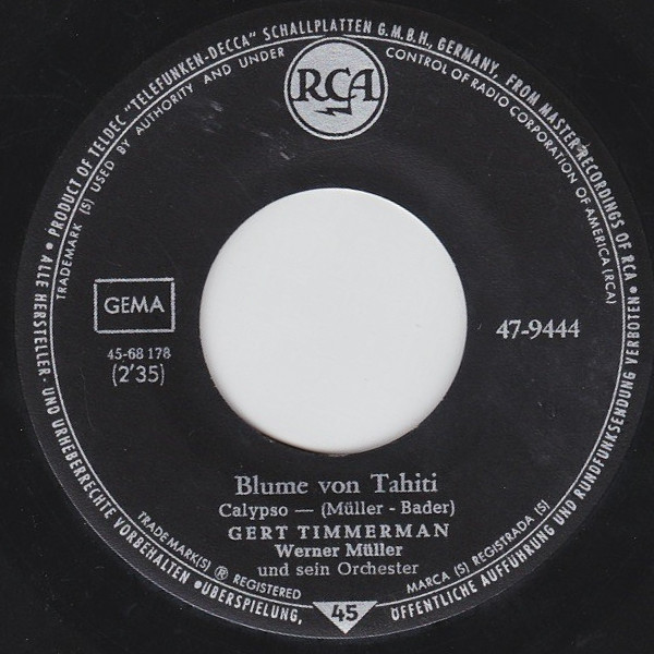 Blume Von Tahiti / Tausend Meilen by Gert Timmerman