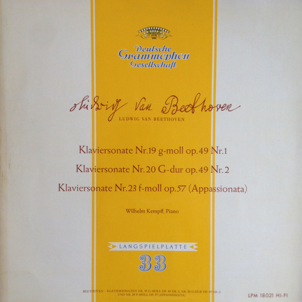 Klaviersonate Nr. 19 g-moll Op. 49 Nr. 1 / Klaviersonate Nr. 20 G-dur Op. 49 Nr. 2 / Klaviersonate Nr. 23 f-moll Op. 57 by Ludwig van Beethoven