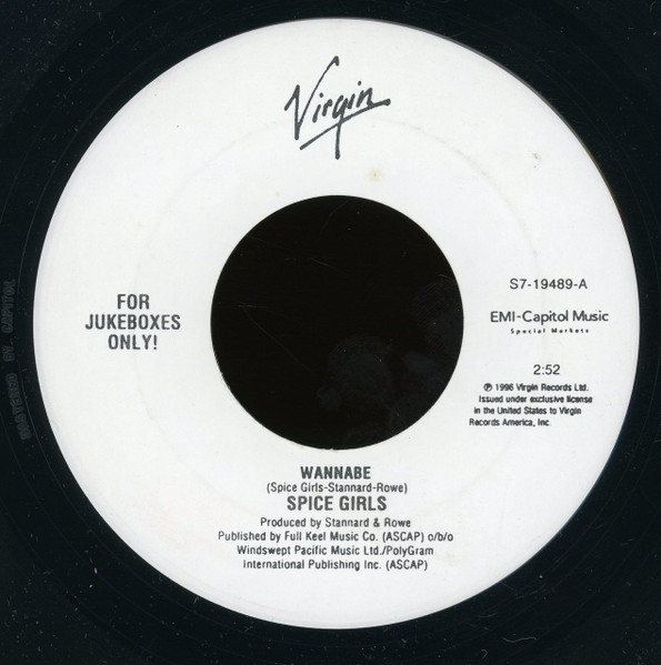 Wannabe by Spice Girls physical vinyl pressing cover artwork on VinVibe