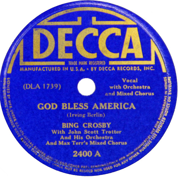 God Bless America / The Star Spangled Banner by Bing Crosby