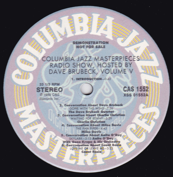 Columbia Jazz Masterpieces Radio Show Hosted By Dave Brubeck, Volume V by Various